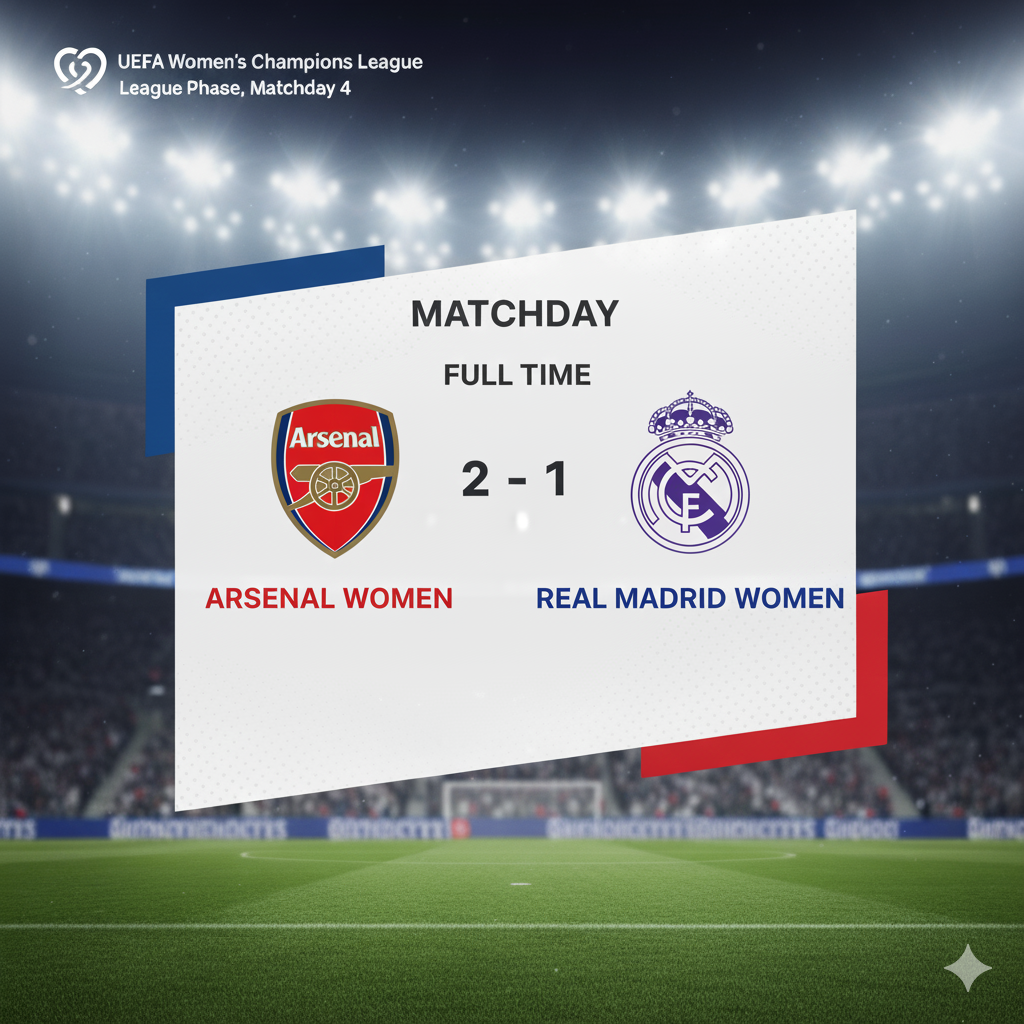 Arsenal Women vs Real Madrid Women (2-1) Russo Stuns in Comeback