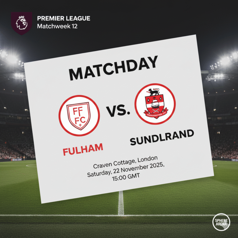 Fulham vs Sunderland Preview, Prediction & Lineups Premier League 2025/26