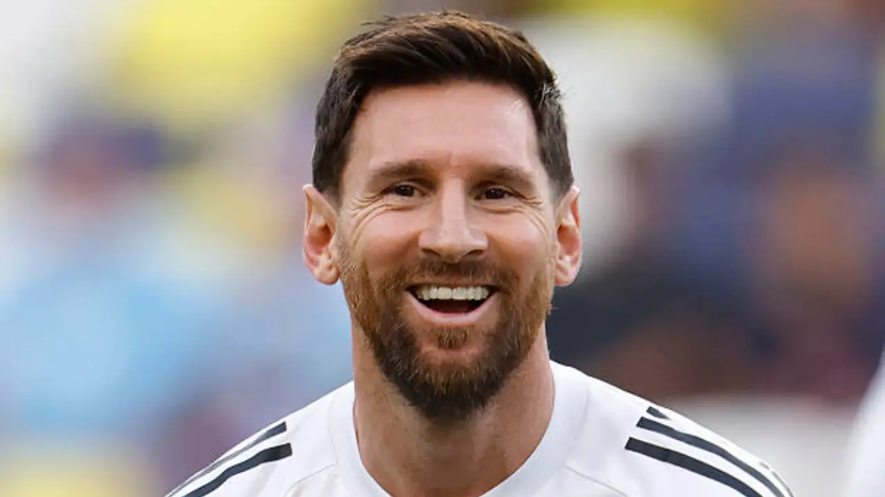 Lionel Messi of Inter Miami reacting prior to a match in Nashville, Tennessee.