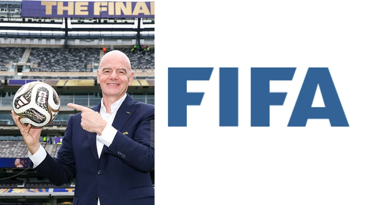FIFA president Gianni Infantino speaking at a press conference during the 2026 World Cup in North America