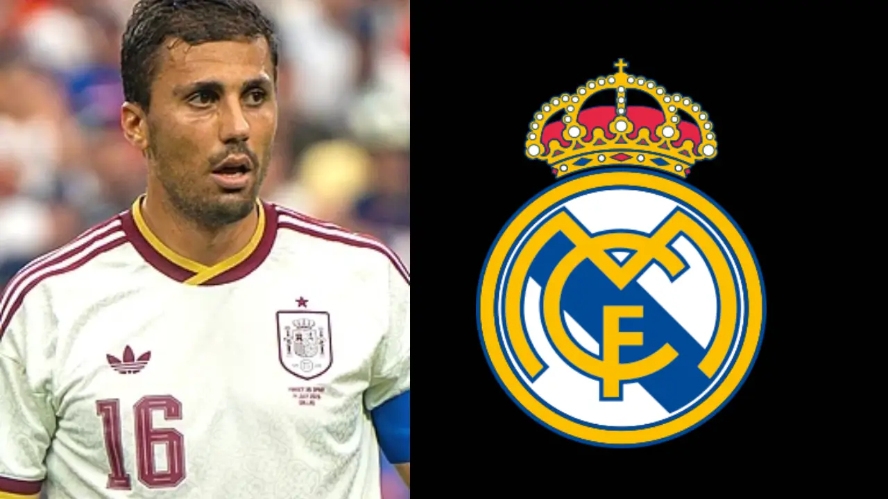 Rodri celebrating for Spain at the FIFA World Cup 2026 amid Real Madrid transfer talk