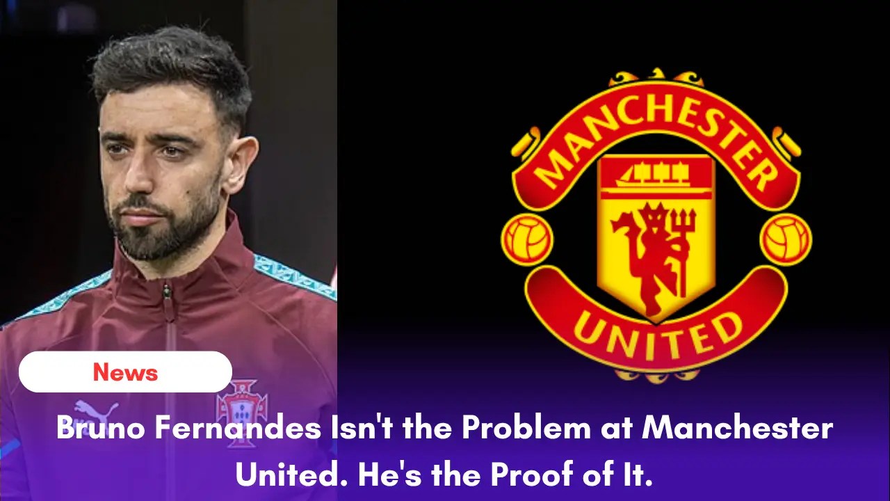 "Bruno Fernandes of Manchester United looking frustrated during the 2025-26 Premier League season"